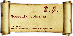 Moseszku Johanna névjegykártya